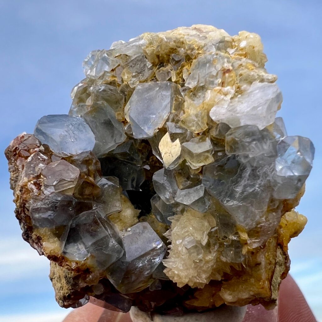 Celestite in limestone/dolostone matrix