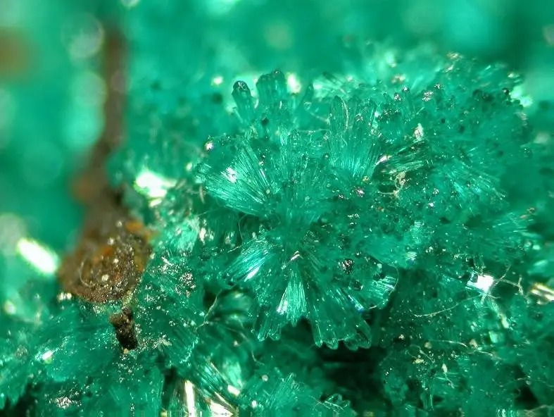 Dioptase microscopic crystals